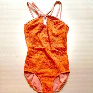 Eleve Noelle Tiger Lily Lace Leotard - Size Adult XS